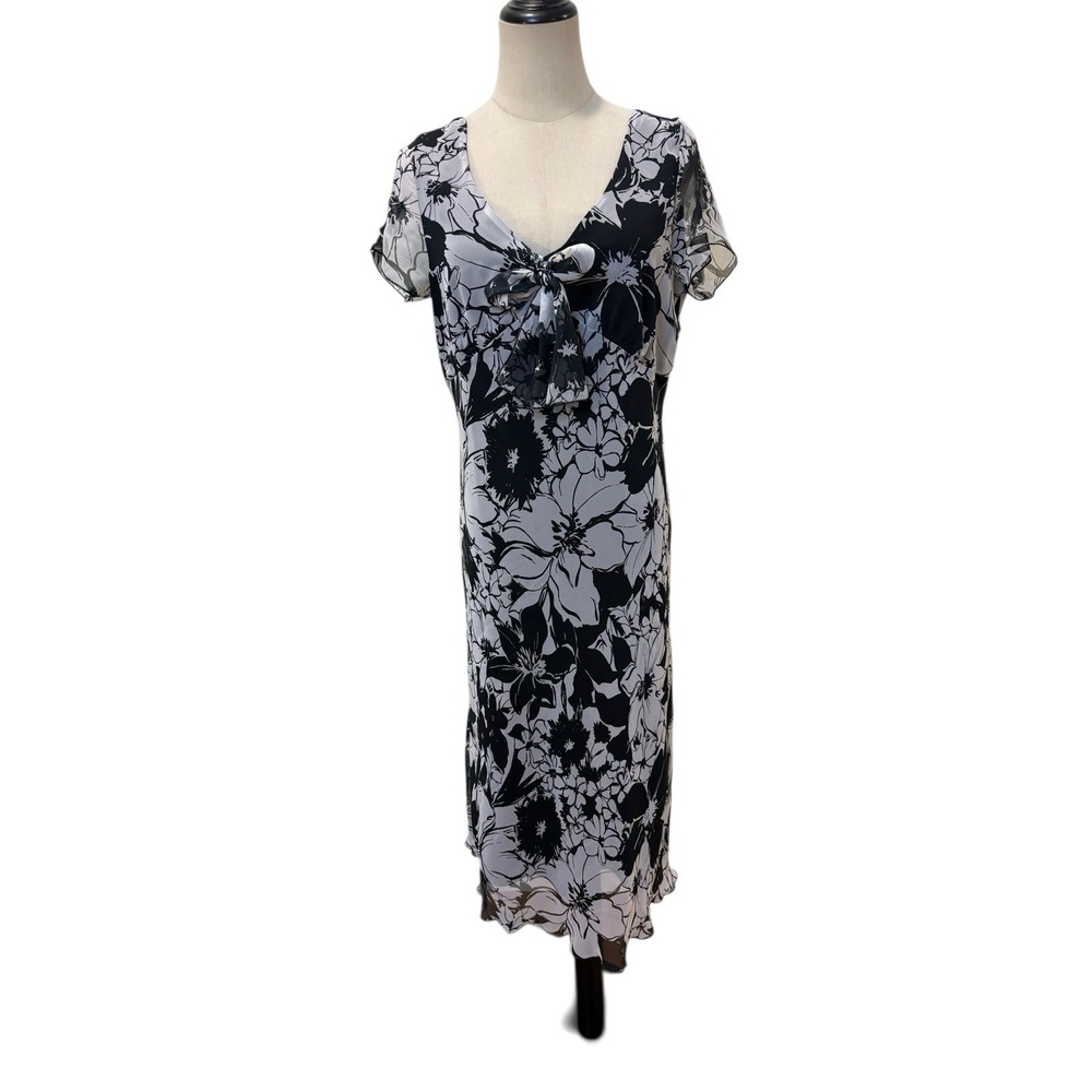 Vtg 90s Y2K Jonathan Martin Floral Midi Dress Sz 10 Bais Grunge Fairy Whimsigoth